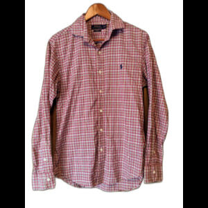 Polo Ralph Lauren men's plaid check button front shirt slim fit medium patriotic